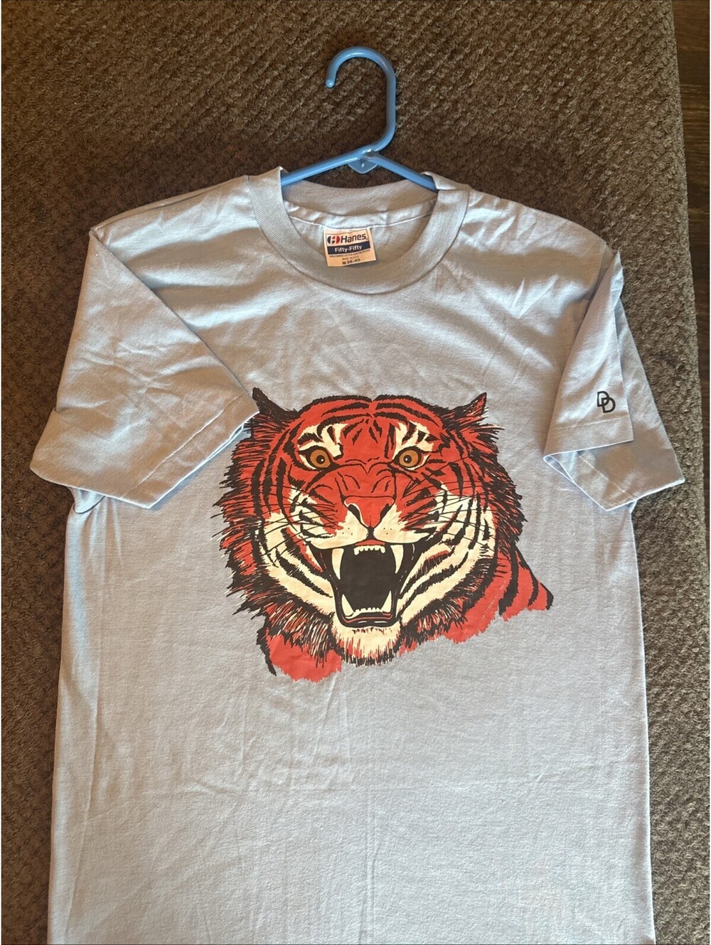 Vtg 80s 90s Tiger Graghic Print Single Stitch T Shirt Mens M Rare HTF Hanes EUC